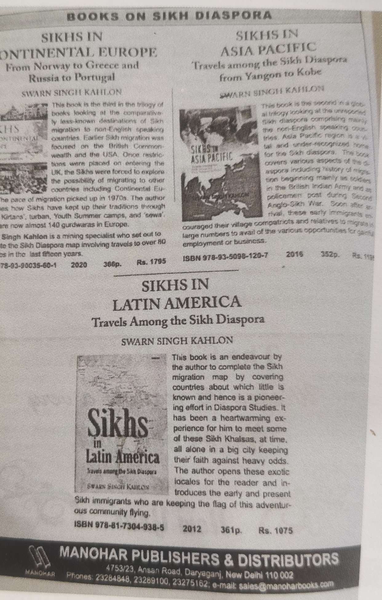 Three books on Sikh Diaspora