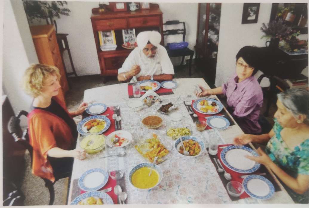 Sikh Scholars staying with us at 505, Chandigarh. Lill Vramo, Norway & Azuma Masako, Japan.