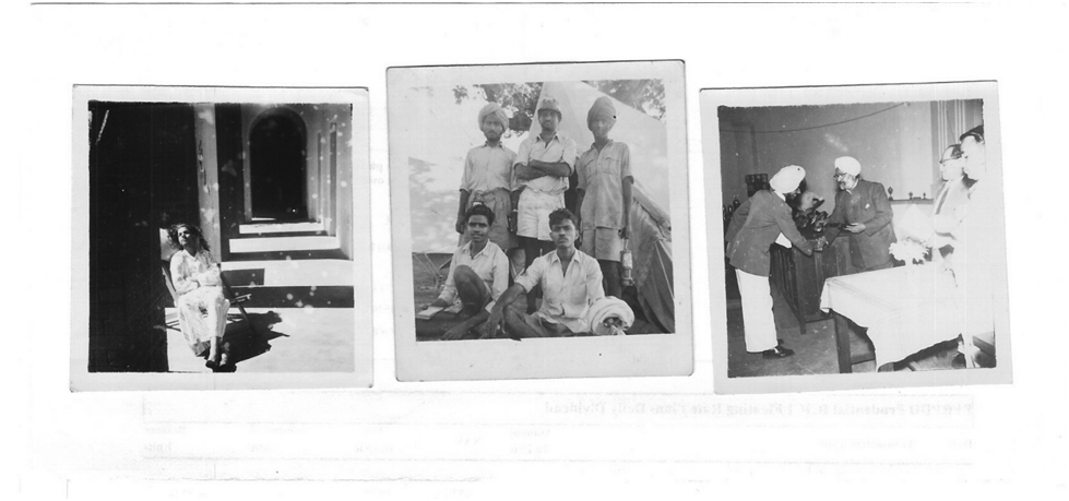 (middle) Mine Survey Camp (Miner's safety lamp), (Right) Getting Prize from Chief Inspector of Mines