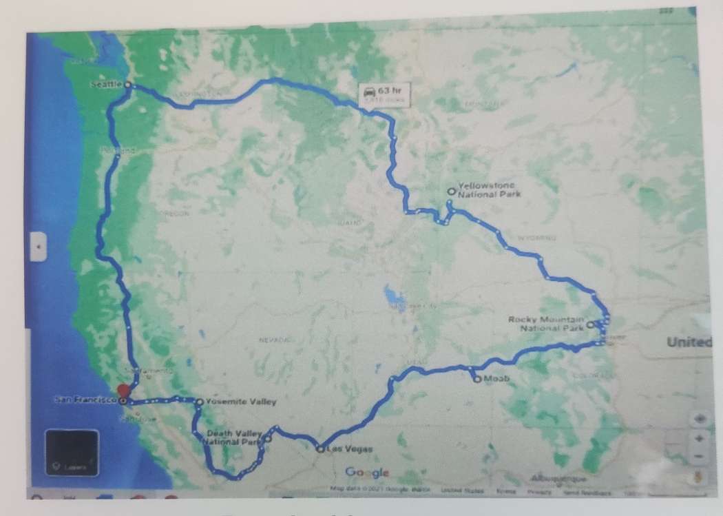 Broader itinerary map