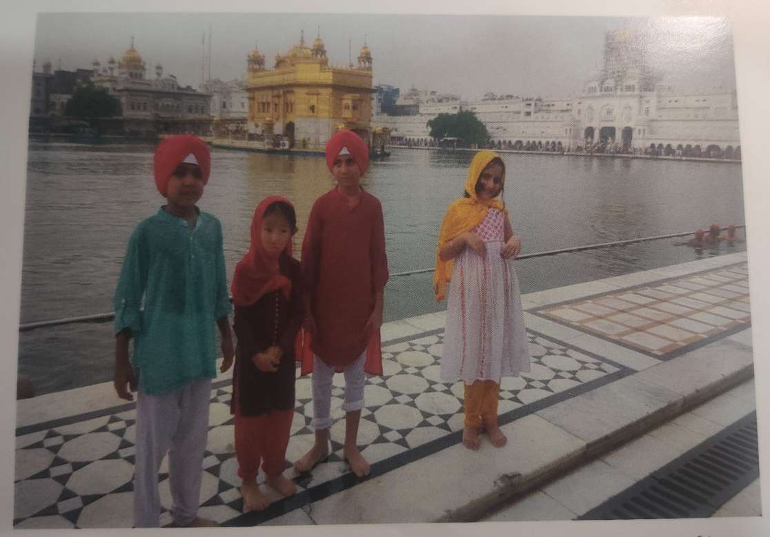 Grandchildren at The Sikh Golden Temple- Amritsar
