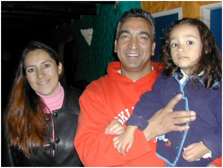 Kalam Singh, a Disco owner, with wife and daughter
