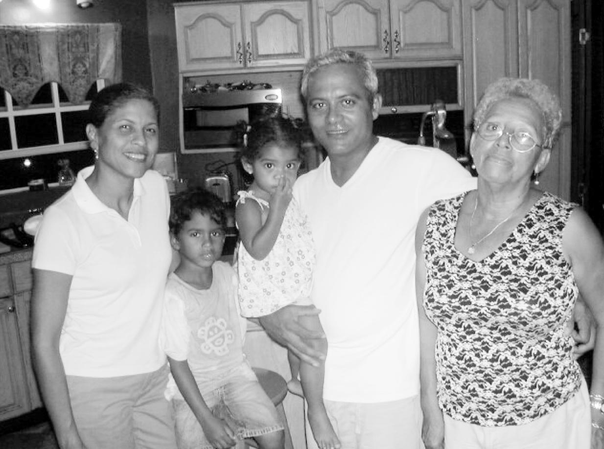 Ex-Chief Justice, George Singh's widow with son Douglas Singh's family. Douglas is leader of opposition