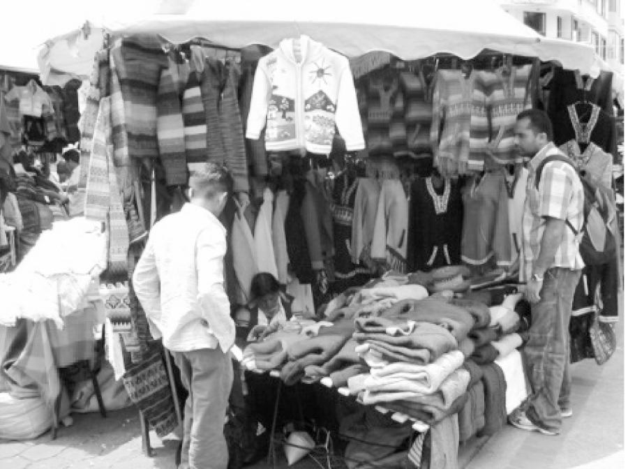 Jinda, Gurmeet's son on a pheri to the famous Otavala open air market